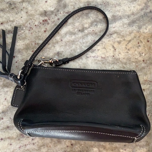 Coach Black Leather Wristlet - Picture 2 of 5